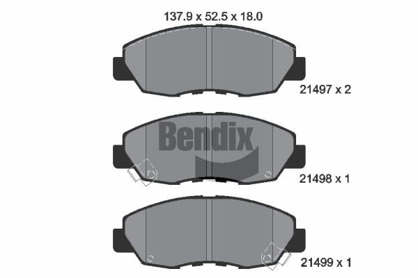 Bendix USA BPD1802 Гальмівні колодки, комплект BPD1802: Купити в Україні - Добра ціна на EXIST.UA!