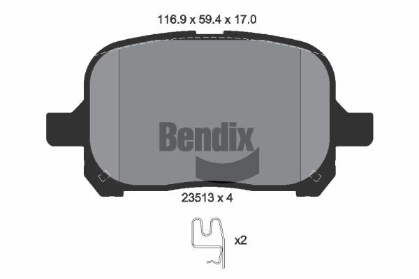 Bendix USA BPD1998 Гальмівні колодки, комплект BPD1998: Купити в Україні - Добра ціна на EXIST.UA!