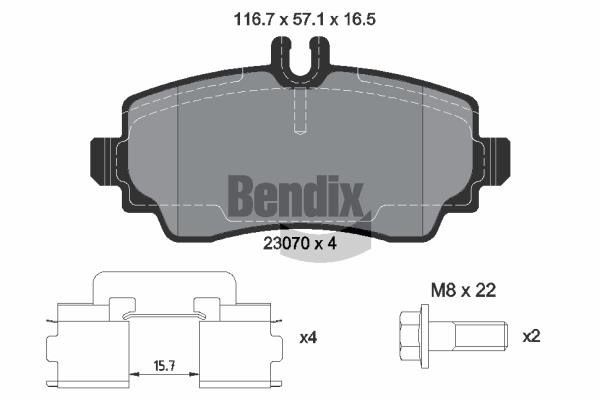 Bendix USA BPD1385 Гальмівні колодки, комплект BPD1385: Купити в Україні - Добра ціна на EXIST.UA!