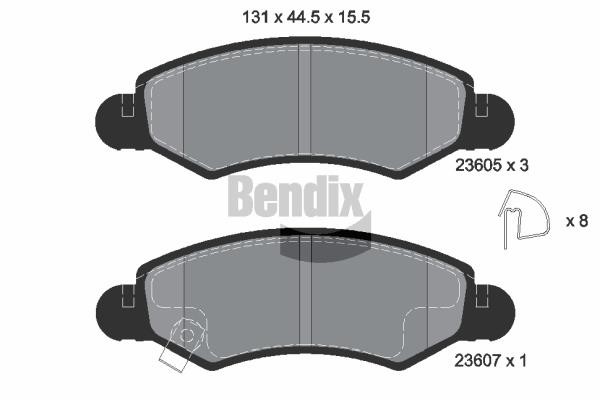 Bendix USA BPD1169 Гальмівні колодки, комплект BPD1169: Купити в Україні - Добра ціна на EXIST.UA!