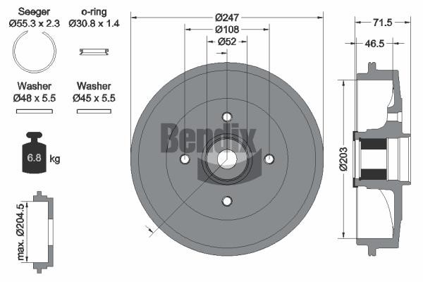 Bendix USA BDM1130 Барабан гальмівний BDM1130: Купити в Україні - Добра ціна на EXIST.UA!