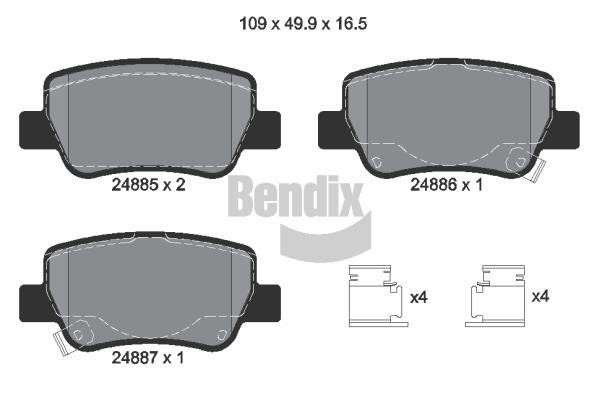 Bendix USA BPD1341 Гальмівні колодки, комплект BPD1341: Купити в Україні - Добра ціна на EXIST.UA!