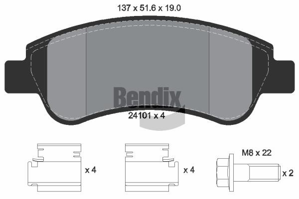 Bendix USA BPD1041 Гальмівні колодки, комплект BPD1041: Купити в Україні - Добра ціна на EXIST.UA!
