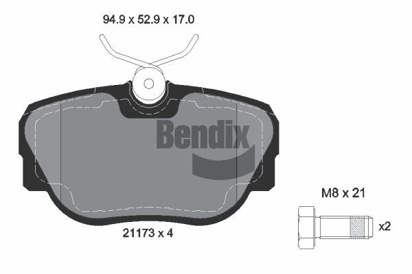 Bendix USA BPD1760 Гальмівні колодки, комплект BPD1760: Купити в Україні - Добра ціна на EXIST.UA!