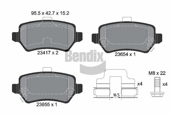 Bendix USA BPD1057 Гальмівні колодки, комплект BPD1057: Купити в Україні - Добра ціна на EXIST.UA!