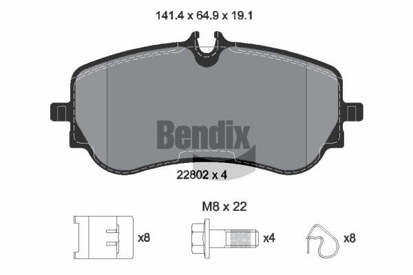 Bendix USA BPD1630 Гальмівні колодки, комплект BPD1630: Купити в Україні - Добра ціна на EXIST.UA!