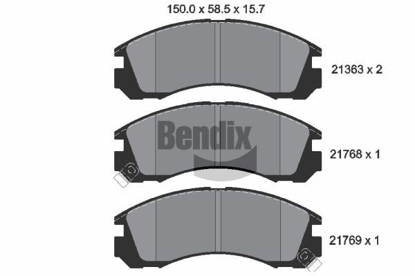 Bendix USA BPD1195 Гальмівні колодки, комплект BPD1195: Приваблива ціна - Купити в Україні на EXIST.UA!