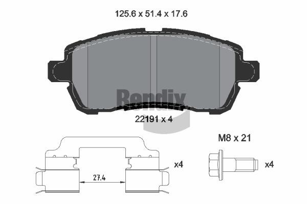 Bendix USA BPD1577 Гальмівні колодки, комплект BPD1577: Купити в Україні - Добра ціна на EXIST.UA!