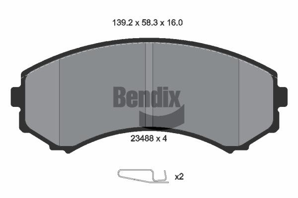 Bendix USA BPD1346 Гальмівні колодки, комплект BPD1346: Купити в Україні - Добра ціна на EXIST.UA!