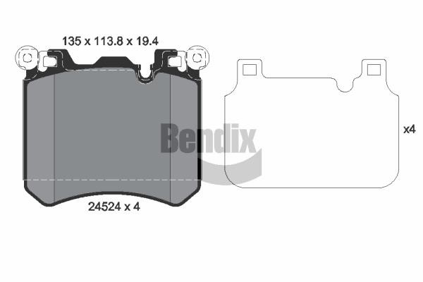 Bendix USA BPD2165 Гальмівні колодки, комплект BPD2165: Купити в Україні - Добра ціна на EXIST.UA!