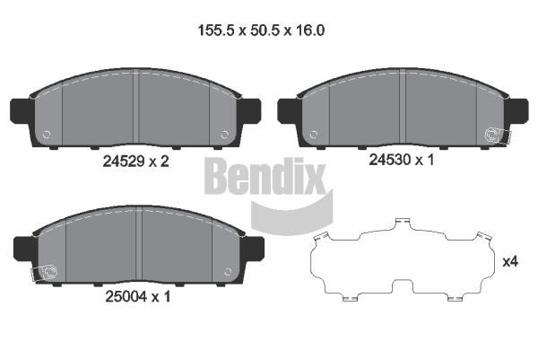 Bendix USA BPD1265 Гальмівні колодки, комплект BPD1265: Купити в Україні - Добра ціна на EXIST.UA!