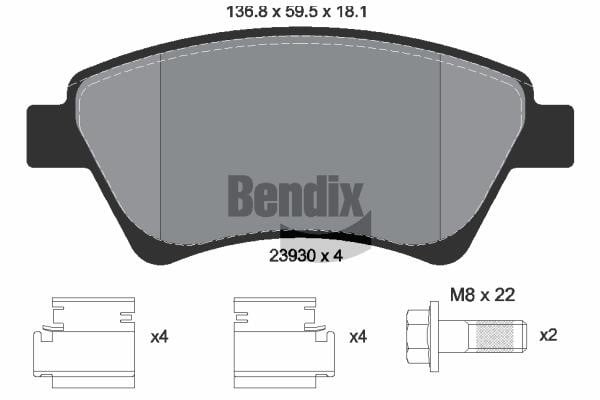 Bendix USA BPD1064 Гальмівні колодки, комплект BPD1064: Купити в Україні - Добра ціна на EXIST.UA!