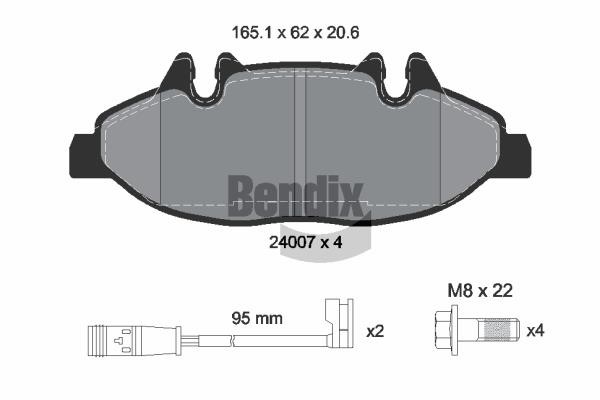 Bendix USA BPD1207 Гальмівні колодки, комплект BPD1207: Купити в Україні - Добра ціна на EXIST.UA!
