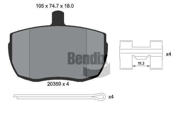 Bendix USA BPD1699 Гальмівні колодки, комплект BPD1699: Купити в Україні - Добра ціна на EXIST.UA!
