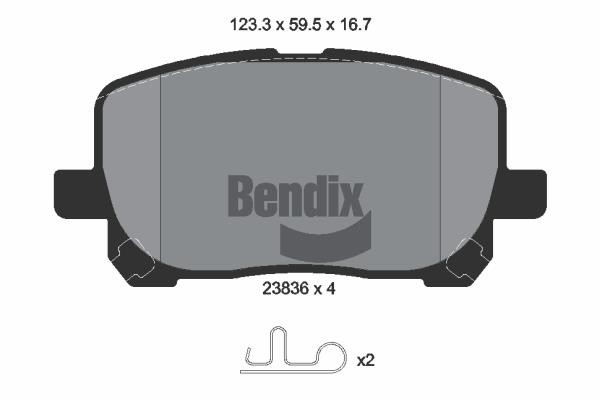 Bendix USA BPD2054 Гальмівні колодки, комплект BPD2054: Купити в Україні - Добра ціна на EXIST.UA!