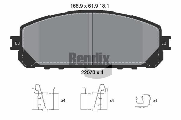 Bendix USA BPD1871 Гальмівні колодки, комплект BPD1871: Купити в Україні - Добра ціна на EXIST.UA!