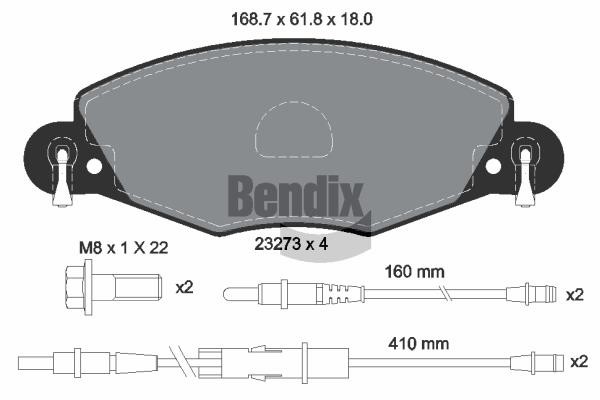 Bendix USA BPD1503 Гальмівні колодки, комплект BPD1503: Приваблива ціна - Купити в Україні на EXIST.UA!