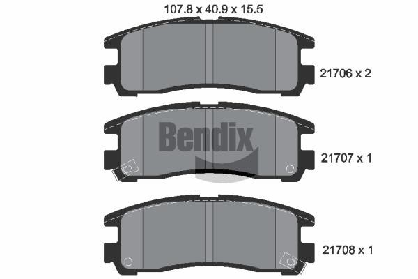 Bendix USA BPD1835 Гальмівні колодки, комплект BPD1835: Приваблива ціна - Купити в Україні на EXIST.UA!