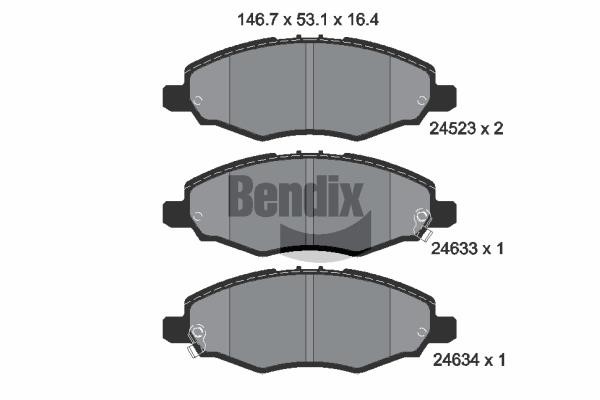 Bendix USA BPD2164 Гальмівні колодки, комплект BPD2164: Купити в Україні - Добра ціна на EXIST.UA!