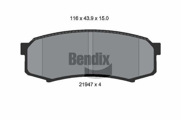 Bendix USA BPD1294 Гальмівні колодки, комплект BPD1294: Приваблива ціна - Купити в Україні на EXIST.UA!