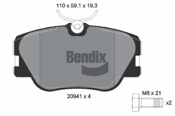 Bendix USA BPD1292 Гальмівні колодки, комплект BPD1292: Купити в Україні - Добра ціна на EXIST.UA!
