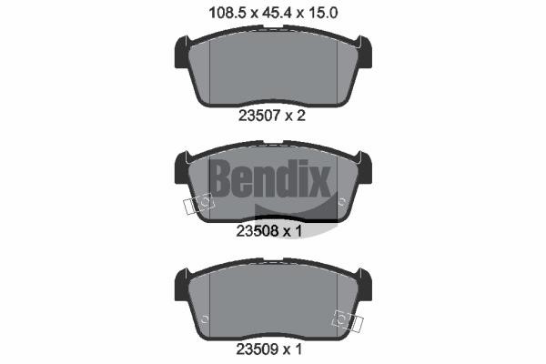 Bendix USA BPD1996 Гальмівні колодки, комплект BPD1996: Приваблива ціна - Купити в Україні на EXIST.UA!
