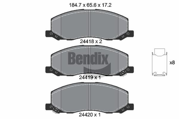 Bendix USA BPD1599 Гальмівні колодки, комплект BPD1599: Купити в Україні - Добра ціна на EXIST.UA!