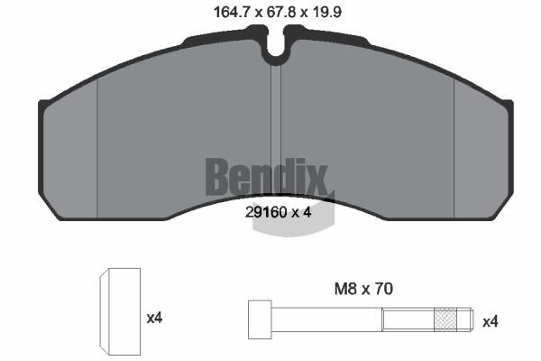 Bendix USA BPD1593 Гальмівні колодки, комплект BPD1593: Купити в Україні - Добра ціна на EXIST.UA!