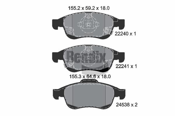 Bendix USA BPD1309 Гальмівні колодки, комплект BPD1309: Купити в Україні - Добра ціна на EXIST.UA!