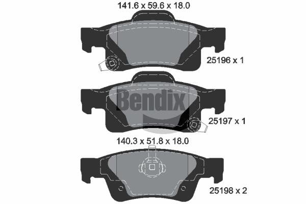 Bendix USA BPD2234 Гальмівні колодки, комплект BPD2234: Купити в Україні - Добра ціна на EXIST.UA!