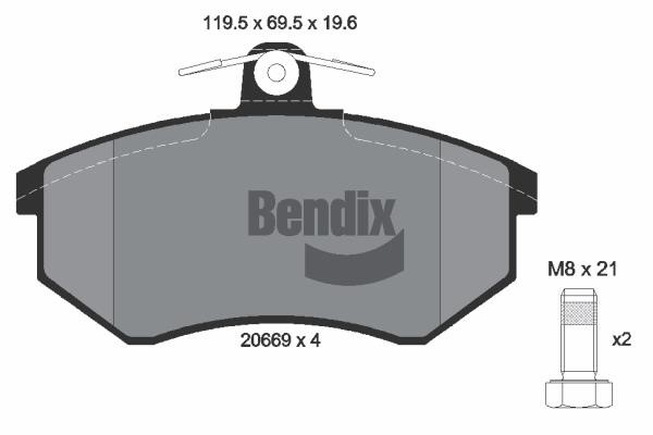Bendix USA BPD1718 Гальмівні колодки, комплект BPD1718: Купити в Україні - Добра ціна на EXIST.UA!