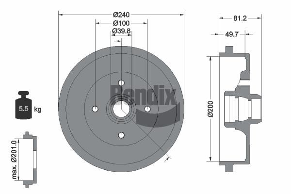 Bendix USA BDM1006 Барабан гальмівний BDM1006: Купити в Україні - Добра ціна на EXIST.UA!