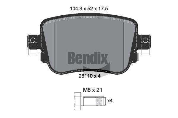Bendix USA BPD1325 Гальмівні колодки, комплект BPD1325: Купити в Україні - Добра ціна на EXIST.UA!