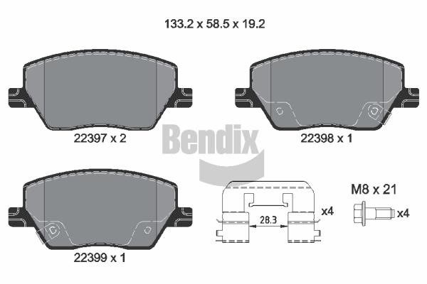 Bendix USA BPD1256 Гальмівні колодки, комплект BPD1256: Купити в Україні - Добра ціна на EXIST.UA!