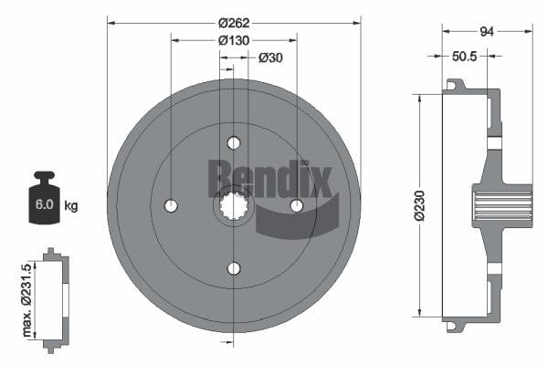 Bendix USA BDM1001 Барабан гальмівний BDM1001: Купити в Україні - Добра ціна на EXIST.UA!
