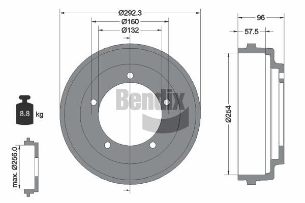 Bendix USA BDM1021 Барабан гальмівний BDM1021: Купити в Україні - Добра ціна на EXIST.UA!