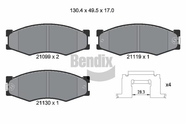 Bendix USA BPD1749 Гальмівні колодки, комплект BPD1749: Купити в Україні - Добра ціна на EXIST.UA!