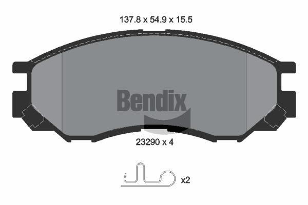 Bendix USA BPD1462 Гальмівні колодки, комплект BPD1462: Купити в Україні - Добра ціна на EXIST.UA!