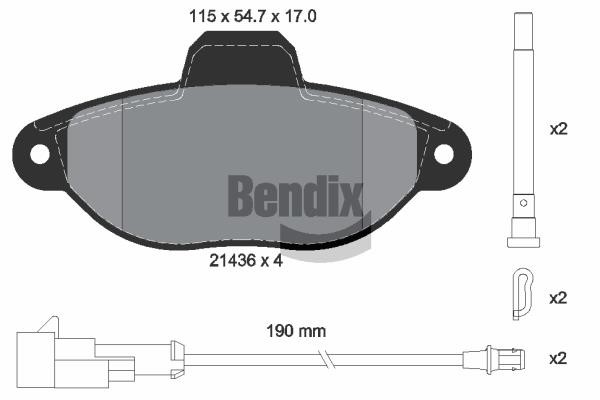 Bendix USA BPD1114 Гальмівні колодки, комплект BPD1114: Купити в Україні - Добра ціна на EXIST.UA!
