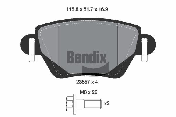 Bendix USA BPD1509 Гальмівні колодки, комплект BPD1509: Купити в Україні - Добра ціна на EXIST.UA!