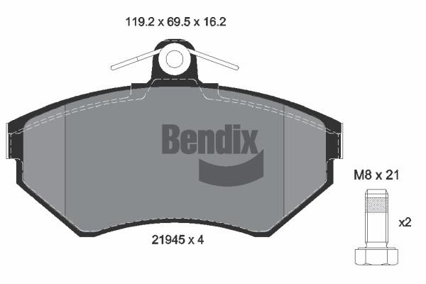 Bendix USA BPD1134 Гальмівні колодки, комплект BPD1134: Купити в Україні - Добра ціна на EXIST.UA!