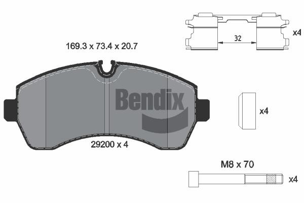 Bendix USA BPD1110 Гальмівні колодки, комплект BPD1110: Купити в Україні - Добра ціна на EXIST.UA!