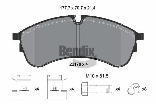 Bendix USA BPD1623 Гальмівні колодки, комплект BPD1623: Купити в Україні - Добра ціна на EXIST.UA!