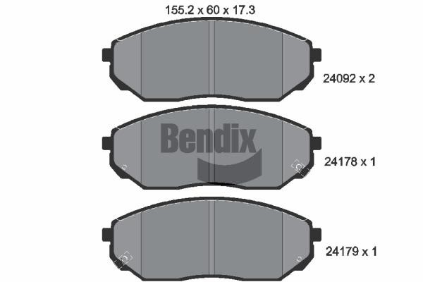 Bendix USA BPD2093 Гальмівні колодки, комплект BPD2093: Купити в Україні - Добра ціна на EXIST.UA!
