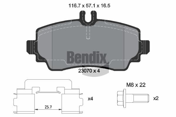 Bendix USA BPD1300 Гальмівні колодки, комплект BPD1300: Купити в Україні - Добра ціна на EXIST.UA!