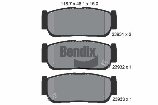 Bendix USA BPD2064 Гальмівні колодки, комплект BPD2064: Купити в Україні - Добра ціна на EXIST.UA!
