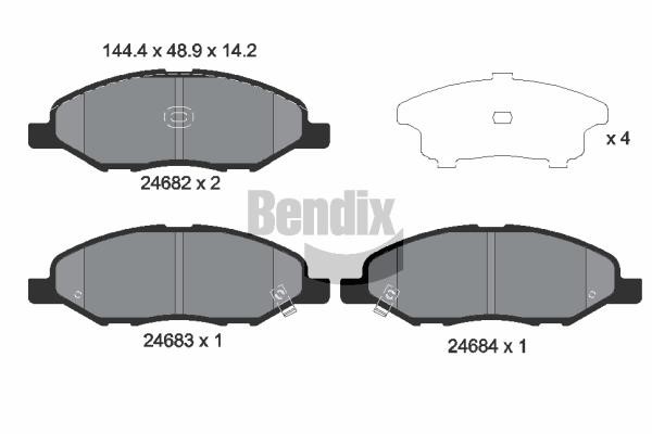 Bendix USA BPD2185 Гальмівні колодки, комплект BPD2185: Купити в Україні - Добра ціна на EXIST.UA!