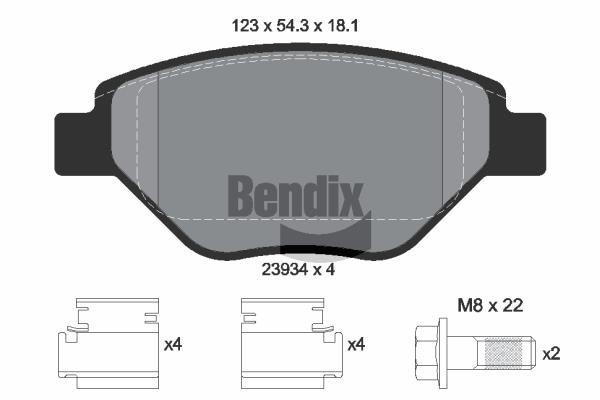 Bendix USA BPD2065 Гальмівні колодки, комплект BPD2065: Купити в Україні - Добра ціна на EXIST.UA!