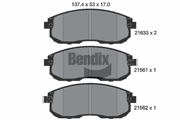 Bendix USA BPD1812 Гальмівні колодки, комплект BPD1812: Купити в Україні - Добра ціна на EXIST.UA!
