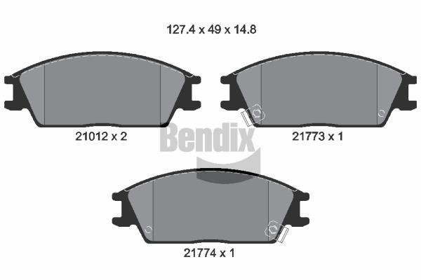Bendix USA BPD1303 Гальмівні колодки, комплект BPD1303: Купити в Україні - Добра ціна на EXIST.UA!
